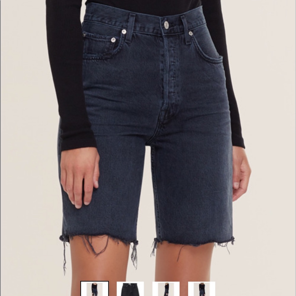 AGOLDE
Black 90's Pinch Waist Straight Leg Shorts